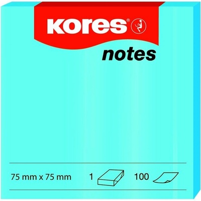 Kores Samolepiace bločky 75x75 / 100 lístkov modrá (47078)