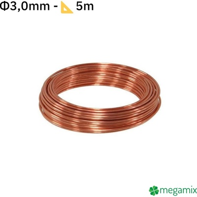 Měděný drát Φ3,0mm 5m