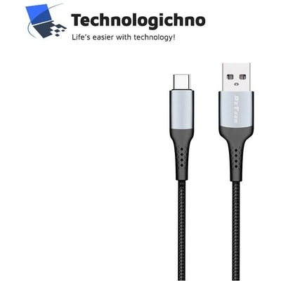 DeTech Кабел DeTech DE-43c2 Type-C 2m Black (40261)