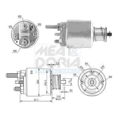 Elektromagnetický spínač, startér MEAT & DORIA 46223