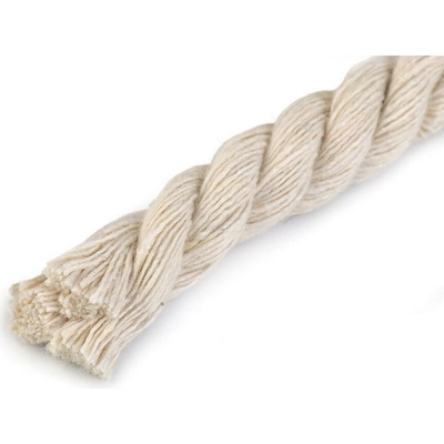Bavlněná šňůra kroucená Ø12 mm, návin 10 m, macrame Varianta: 1 režná světlá, Balení: 10 m