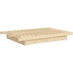 Karup Design Двойно легло от масивен бор с място за съхранение с включена подматрачна рамка е естествен цвят 160x200 cm Kanso - Karup Design (432100160202)