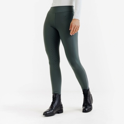 FOUGANZA Dámske jazdecké legíny 500 fullgrip zelené