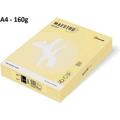 Maestro Color A4 160 g barevný papír pastelový žlutý 250 listů