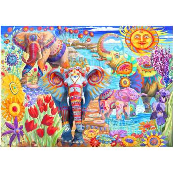 Image 1 of Bluebird Puzzle - Puzzle Elephants in the Garden 2000 - 2 000 piese
