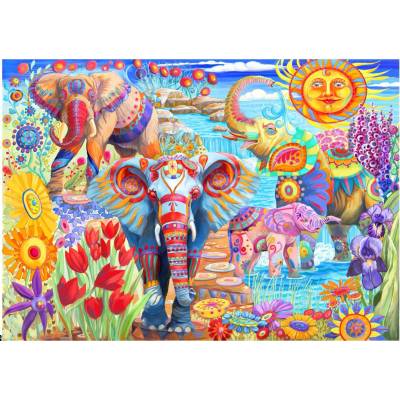 Bluebird Puzzle - Puzzle Elephants in the Garden 2000 - 2 000 piese