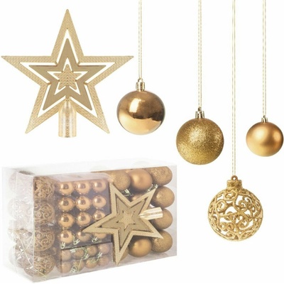 SPRINGOS Maxi 101-dielna sada vianočných ozdôb zlatá