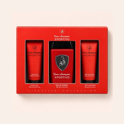 Lamborghini Sportivo EDT 125 ml + sprchový gel 100 ml + balzám po holení 100 ml dárková sada
