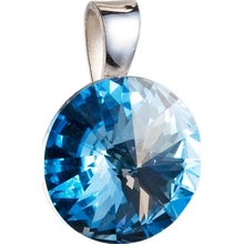 Evolution Group Strieborný prívesok s krištáľmi Swarovski modrý okrúhly-rivoli 34112 3