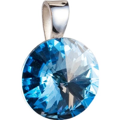 Evolution Group Strieborný prívesok s krištáľmi Swarovski modrý okrúhly-rivoli 34112 3