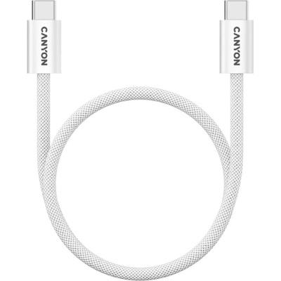 Canyon CND-CCMG60AB15W USB-C / USB-C magnet PD 60 W opletený 1m bílý