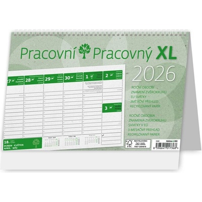 Helma Pracovný stolný XL/Pracovný XL 24 × 16 cm 2026