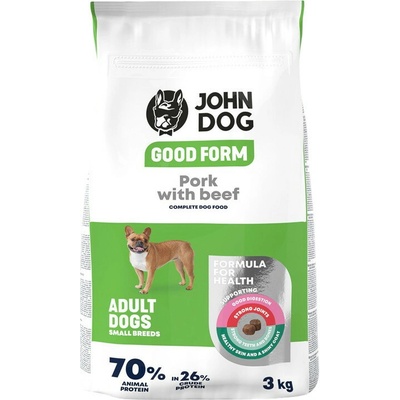 John Dog Good Form Small breeds Pork with beef 3 kg
