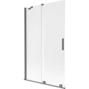 Mexen Velar двукрилен плъзгащ се параван за вана 110 x 150 cm, матиран, gun metal - 896-110-000-31-95 (896-110-000-31-95)