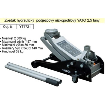 Yato Zvedák hever hydraulický podjezdový nízkoprofilový 2,5 t