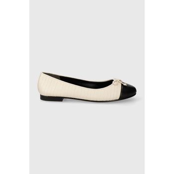 Tory Burch Кожени балеринки Tory Burch Cap-Toe Quilted Ballet в бежово 156249.100 (156249.100)