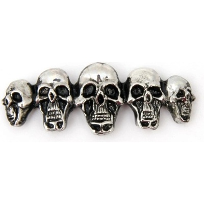 Samolepící emblém Highway Hawk SKULL IN LINE SMALL řada 5-ti lebek malý – Zboží Mobilmania