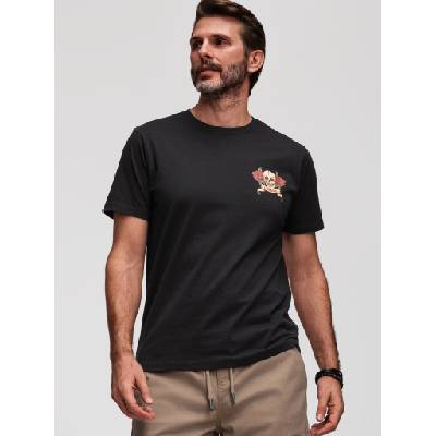 Ombre Clothing Мъжка памучна тениска regular fit с винтидж принт татуировка - V2 black OM-TSPT-0257 Ombre Clothing Ombre Clothing | Cheren | МЪЖЕ | S