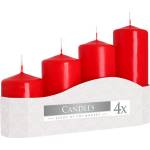 BISPOL Pillar candle red 4 pcs 150/135/170/200 g