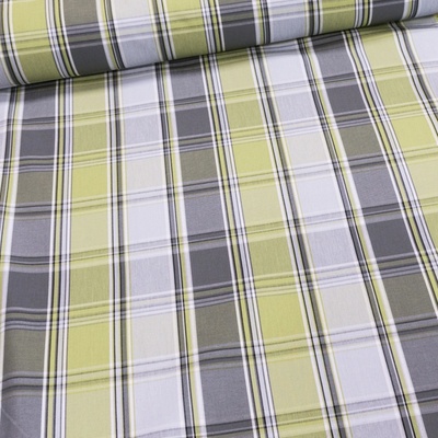 Potahové akrylové plátno (dralon, teflon) na zahradní nábytek, zeleno-šedé káro, š.140cm (látka v metráži)