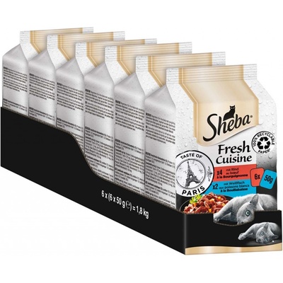 Sheba Fresh Cuisine Taste of Paris hovězí a bílé ryby 6 x 50 g