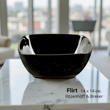 Ritzenhoff & Breker Порцеланова купа Flirt, квадратна, черна 14 х 14 см. Ritzenhoff & Breker