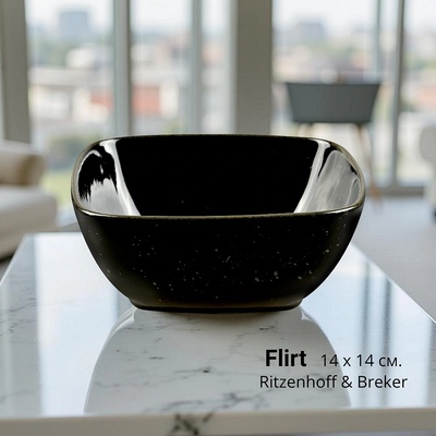 Ritzenhoff & Breker Порцеланова купа Flirt, квадратна, черна 14 х 14 см. Ritzenhoff & Breker