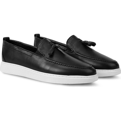 Ducavelli Fringe Мъжки кожени обувки- Черни 1804 (1087_Черно)