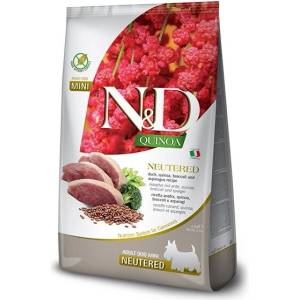  Farmina FARMINA N&D Quinoa Dog Duck, Broccoli, Asparagus Neutered Adult Mini Храна за кучета, суха, с киноа, патешко, броколи, аспарагус, за кастрирани, възрастни, мини породи, 2.5 kg