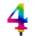 Godan Свещ за рожден ден Rainbow, 8 см - 4