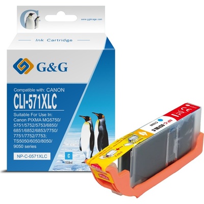 Compatible Глава за CANON PIXMA MG 5750/5751/5752/5753/6850/6851/6852/6853/7750/7751/7752/7753 - Cyan - BS0332C - /571/ - CLI-571XLC (CLI57 (Compatible-NP-C-0571XLC)