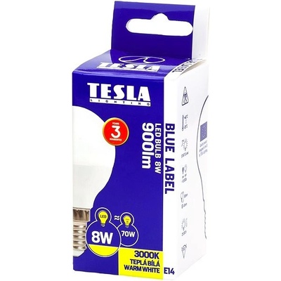 Tesla LED žiarovka miniglobe BULB E14, 8 W, teplá biela MG140830-7