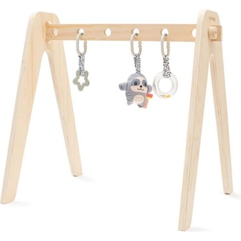 New Baby Образователна дървена гимнастическа рамка с играчки New Baby