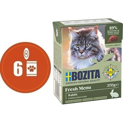 Bozita Fresh Menu kousky v rosolu s králíkem 6 x 370 g