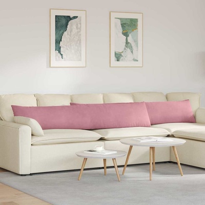 vidaXL Диван възглавници 2 pcs Розово 200 x 40 см Кордюрова тъкан (42013889)