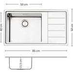 Leks MEGA BB 86.1 R/L TI Мивка за вграждане