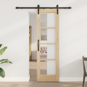 vidaXL Преплъзваща се врата ORKDAL Естествен 61 x 198, 5 см (3331929)