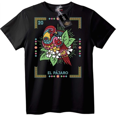 NOONEBRAND Тениска Цветна Птица 'El Pájaro' - 2XL, White