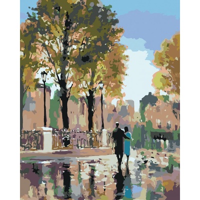 zuty Malování podle čísel na procházce v parku 80 x 100 cm bez rámu a bez vypnutí plátna