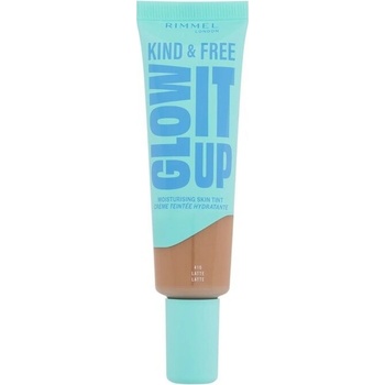 Rimmel London Kind & Free Glow It Up Moisturising Skin Tint hydratační make-up pro citlivou suchou a normální pleť 504 Deep Mocha 30 ml