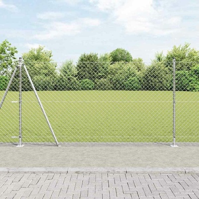 vidaXL Zábradlí s betonovým základem 10 x 1,2 m Pozinkovaná ocel