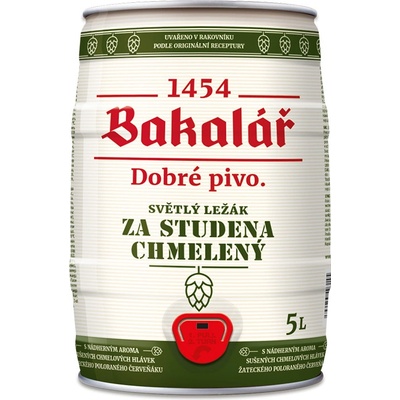 Bakalář ležák za studena chmelený 12° 5,2% 5 l (sud)