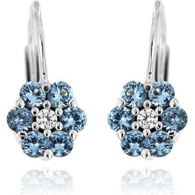 Zlatnictví U Kostela dámské náušnice modro-bílé kytičky mb 701465181