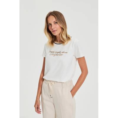 Moodo Бяла блуза с надпис Moodo Moodo | Byal | ЖЕНИ | XXL