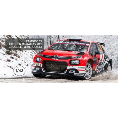 IXO Citroen C3 Rally2 Rallye Monte Carlo 2026 28 Rossel Mercoiret 1:43