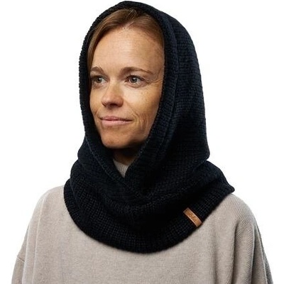 Pletená kapuce s ovčí vlnou Vlnka černá