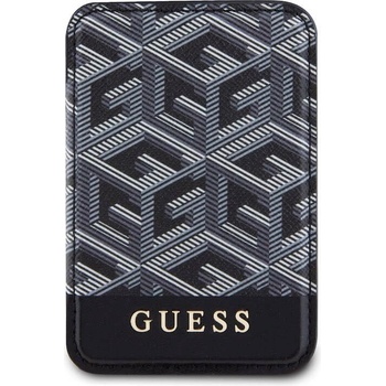 GUESS G Cube Magnetic Cardslot Wallet - кожен портфейл (джоб) за прикрепяне към iPhone с MagSafe (черен)