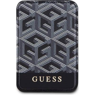GUESS G Cube Magnetic Cardslot Wallet - кожен портфейл (джоб) за прикрепяне към iPhone с MagSafe (черен)