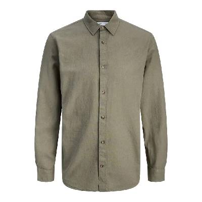 Риза с дълъг ръкав Jack & jones Esummer Linen Blend long sleeve shirt - Green (Dusty Olive)