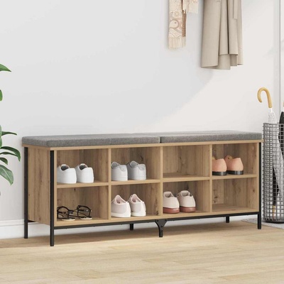 vidaXL Шкаф за обувки 131 x 35 x 50 см Инженерна дървесина и желязо (881311)